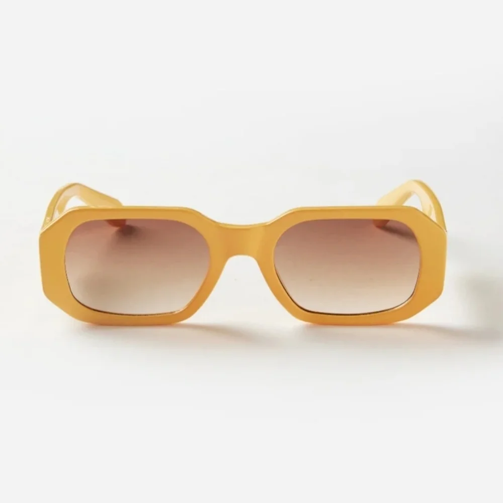 New Quay Hyped Up Sunflower Square Frame/Sepia Lens Retro Unisex Sunglasses NWT